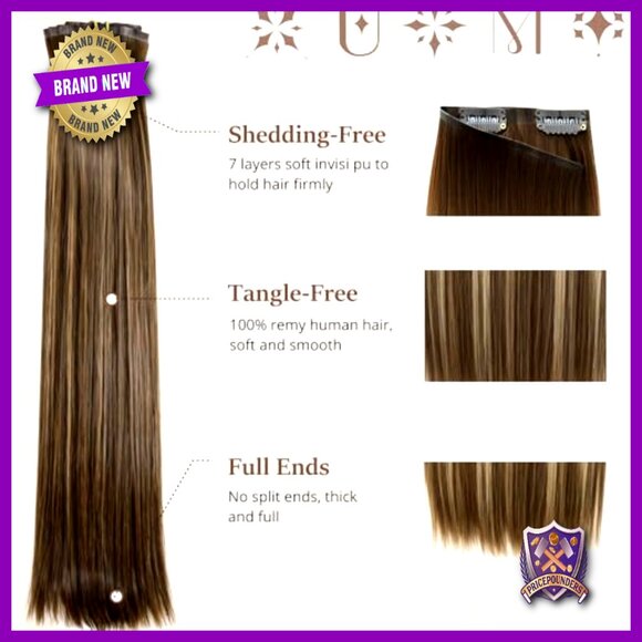 18 Inch Remy Human Hair Extensions, 8pcs 120g, Seamless PU Weft
